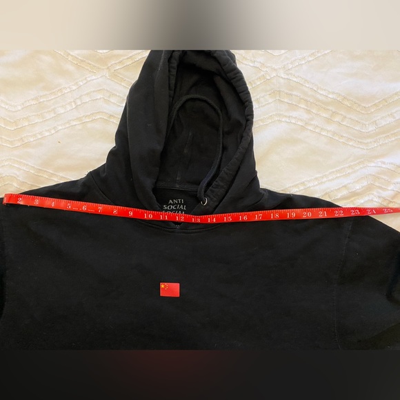 Anti Social Social Club black hoodie, size large, made in USA. China flag. - Picture 4 of 8